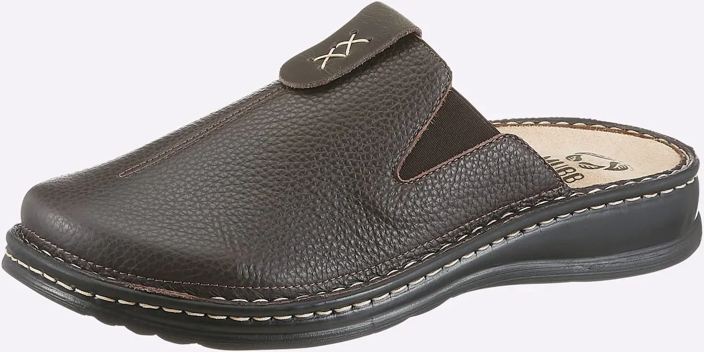 Clog MUBB, Herren, Gr. 46, schoko, Leder, Basic, Schuhe Clog