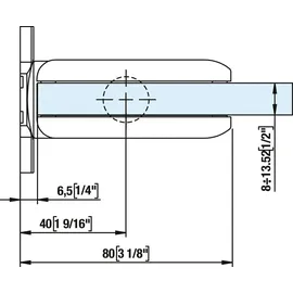 Colcom 8010BTJC Duschtür Scharnier 90 Grad Glas-Wand Hydraulik Aluminium silberfärbig