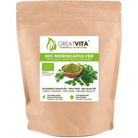 GreatVita Bio Moringa Pulver, 400g, ohne Zusätze, Fest