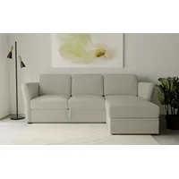 Ecksofa HOME AFFAIRE "Lavars, L-Form, Schlafsofa" Sofas Gr. B/H/T: 242cm x 90cm x 155cm, Webstoff, Recamiere rechts, beige mit Bettfunktion und Stauraum, in zwei verschiedenen Bezugsqualitäten