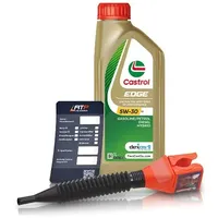 Castrol 1 L EDGE 5W-30 C3 + Ölwechsel-Anhänger + Einfülltrichter [Hersteller-Nr. 15F7EF]