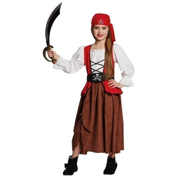 Rubie ́s Kostüm Anne Bonny Piratin, Klassisches Piratenkostüm für Mädchen braun