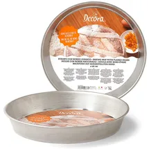 Decora DECORA, 0060826 Rundes Pastiera-Rondell Ø 26 x 4 h cm, Aus Zinnband, Gleichmäßige Wärmeverteilung, Ideal für langsames Kochen, Made in Italy, Silber