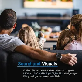 Sky Vision 150 T-HD, 1080p HDTV DVB-T2 Receiver, USB, HDMI, SCART, Coaxial - Schwarz