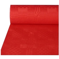 PAPSTAR Tischdecke 4 Stück Papiertischdecke, rot mit Damastprägung 50 x 1 m