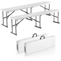 Vevor Klappbank 183 x 76 x 74 cm Weiß