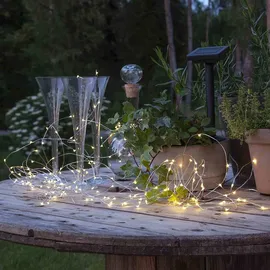 Star Trading Solar Lichterkette 200 LEDs warmweiß 19,9m Lichtsensor