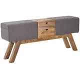 KADIMA DESIGN Turnbock Sitzbank 120 x 56 x 30 cm grau / grau