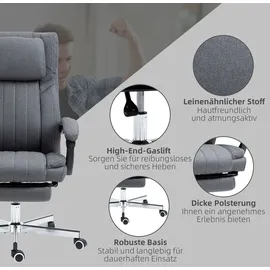 Vinsetto Drehstuhl Polyester Grau