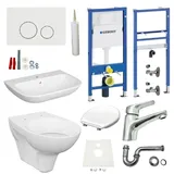 HGMBAD Set Spülkasten WC Vorwandelement Waschbecken 60 cm Armatur Bad Set