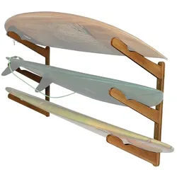 Bambus Surfbrett Halterung BH7 Cranit Snowboard / Ski Wandhalterung
