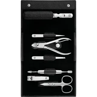 Zwilling Classic Maniküre Set 7tlg. mit Nagelknipser, Leder, Schwarz
