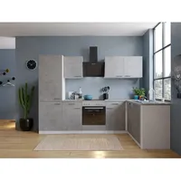 Respekta Winkelküche L-Form 280 x 172 cm Beton