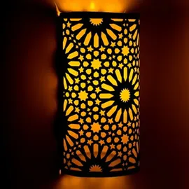 Marrakesch Orient & Mediterran Interior Marokkanische Wandlampe Yazid Gold Antik 29cm Vintage Boho Handarbeit