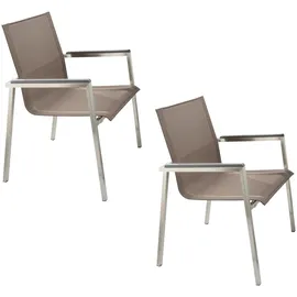 Destiny Gartensessel ALTOS II Gartenstuhl 65 x 56 x 87 cm taupe 2 St.