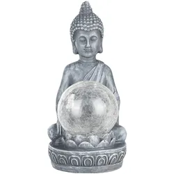 Haushalt International HI 70407 LED Solar Buddha mit Glaskugel und Farbwechsel