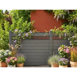 prestige home living outdoor WPC-Sichtschutzzaun 9,1 x 1,3 m Grau