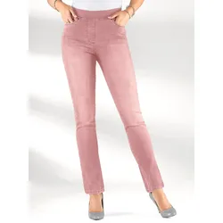 Schlupfjeans INSPIRATIONEN, Damen, Gr. 225, Extrakurzgrößen, rosa (rosé), 76% Baumwolle, 22% Polyester, 2% Elasthan, unifarben, lang, Jeans