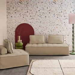 2er-Set Sessel für modulares Sofa, 3 Sitzplätze, beige - Dao