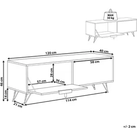 Beliani TV Möbel, Halston Braun, - Schwarz