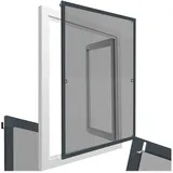 Tectake Fliegengitter mit Aluminiumrahmen 120 x 120 cm Grau