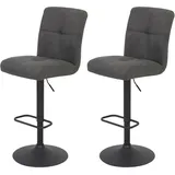 Hela Tische, 2er Set Barhocker LENI Bezug Microfaser anthrazit, schwarz), B:44cm H:102cm T:57cm, 100% Polyester, Hocker, Barhocker, Komfortsitz mit Federkorb