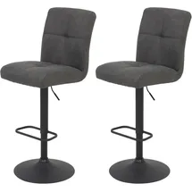 Hela Tische, 2er Set Barhocker LENI Bezug Microfaser anthrazit, schwarz), B:44cm H:102cm T:57cm, 100% Polyester, Hocker, Barhocker, Komfortsitz mit Federkorb
