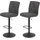 Hela Tische, 2er Set Barhocker LENI Bezug Microfaser anthrazit, schwarz), B:44cm H:102cm T:57cm, 100% Polyester, Hocker, Barhocker, Komfortsitz mit Federkorb