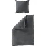 BIERBAUM Chic Uni unifarben grau 240 x 220 cm + 2 x 40 x 80 cm