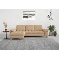 sit&more Ecksofa SIT & MORE "Westham L-Form", braun (macciato), B:275cm H:88cm T:172cm, 100% Polyester, Sofas, Ecksofa, mit Recamiere, mit oder ohne Bettfunktion, Bettkasten, Füße Eiche