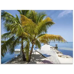 Artland Glasbild »Florida Keys Himmlischer Blick«, Strand, (1 St.), in verschiedenen Größen Artland Farbe Bild(er): blau