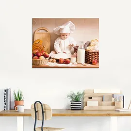ARTland Wanddeko Wandbild Alu Verbundplatte für Innen & Outdoor Bild Küchenbilder Koch Backen", Landhausstil Kochen Baby Süß U1UD