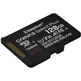 Kingston Canvas Select Plus microSD 128GB micSDXC Gen3 150R A1 Ohne SD-Adapter - Flash-Speicherkarte - 128 GB MicroSDXC, Speicherkarte schwarz, UHS-I