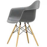 Vitra - Eames Plastic Armchair DAW RE, Ahorn gelblich / granitgrau (Filzgleiter weiß)