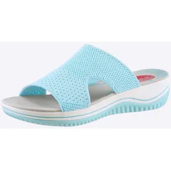 Pantolette JANA, Damen, Gr. 42, blau (eisblau), Textil, sportlich, Schuhe