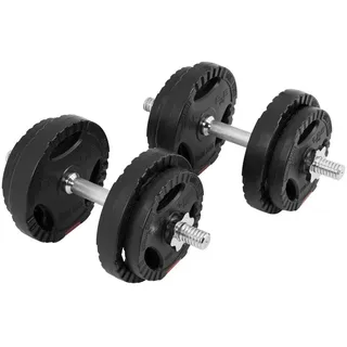 Gorilla Sports GORILLA SPORTS® 100681-00007-0025 Hantel Verstellbare Kurzhantel 21 kg Hantelset. Gewichte. Griff gerändelt, SCHWARZ|SCHWARZ 20kg