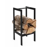 kapaga Kaminholzregal Metall 25 x 25 x 50 cm Schwarz
