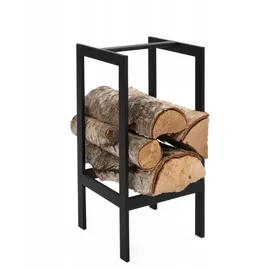 kapaga Kaminholzregal Metall 25 x 25 x 50 cm Schwarz