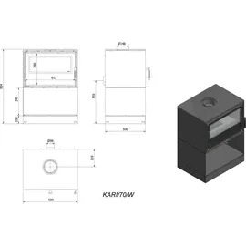 Kratki Kari Kaminofen Stahl Schwarz
