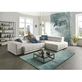 die planbar Ecksofa DIE PLANBAR "MP-IN15053 L-Form breiter Schenkel", beige (ecru), B:323cm H:73cm T:222cm, 100% Polyester, Sofas, Ecksofa, wahlweise mit Kopfteilverstellung und manueller Vorziehbank