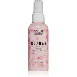 MUA Makeup Academy PRO/BASE Rose Spray zum Fixieren des Make-Ups im Gesicht mit Rosenwasser 70 ml