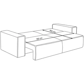 Konsimo Napi Sofa 3 Sitzer, Mit Schlaffunktion, in Pet Friendly Cord-stoff, Beige, - Konsimo®