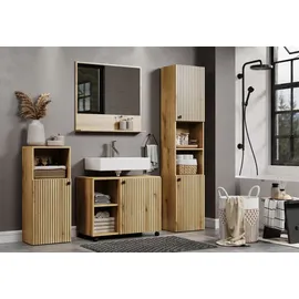 trendteam PureBliss Hochschrank 40 x 186 x 31 cm Schwarz Holz