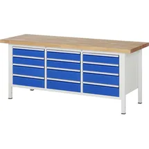Rau Werkbank höhenverstellbar 8579A2, B2000xT700xH840-1040mm, 12x Schublade-TA