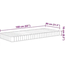 vidaXL Kindermatratze Schaumstoff Mittelweich 80x160 cm