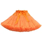 Tüllrock Damen Tutu Rock Tüll Röcke Tütü Petticoat Unterrock Tüllröcke Outfit Kurz Karneval Ballett Tutu Kostüm Erwachsene Tütüs Prinzessin Fasching 50er Rockabilly Party Hochzeit Vintage Orange - 40