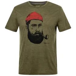 super natural Freizeit-Tshirt Graphic Sailor - Merinowollmix - olivegrün Herren