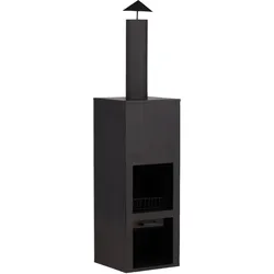 Feuerstelle Makarima ca. 45x199x45 cm Schwarz