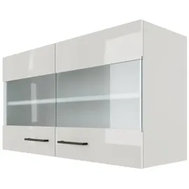 Flex-Well Hängeschrank Glashängeschrank Lund 100 x 54,8 x 32 cm Grau