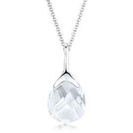 Elli Halskette Bergkristall Tropfen Klassisch 925 Silber/Weiß